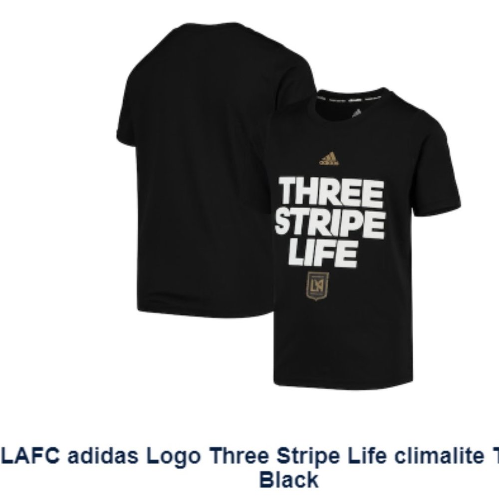 LAFC Logo Three Stripe Life Climalite T-Shirt